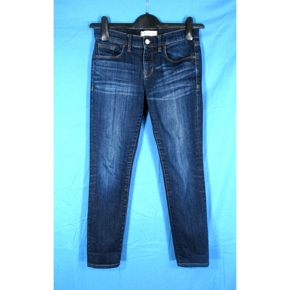 MADEWELL Dark Wash Jeans SKINNY/SLIM Distressed LOW RISE Pockets STRETCH sz 26